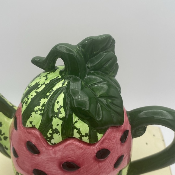 VTG  Cracker Barrel mini Watermelon ceramic Teapot w/ box - Picture 4 of 12